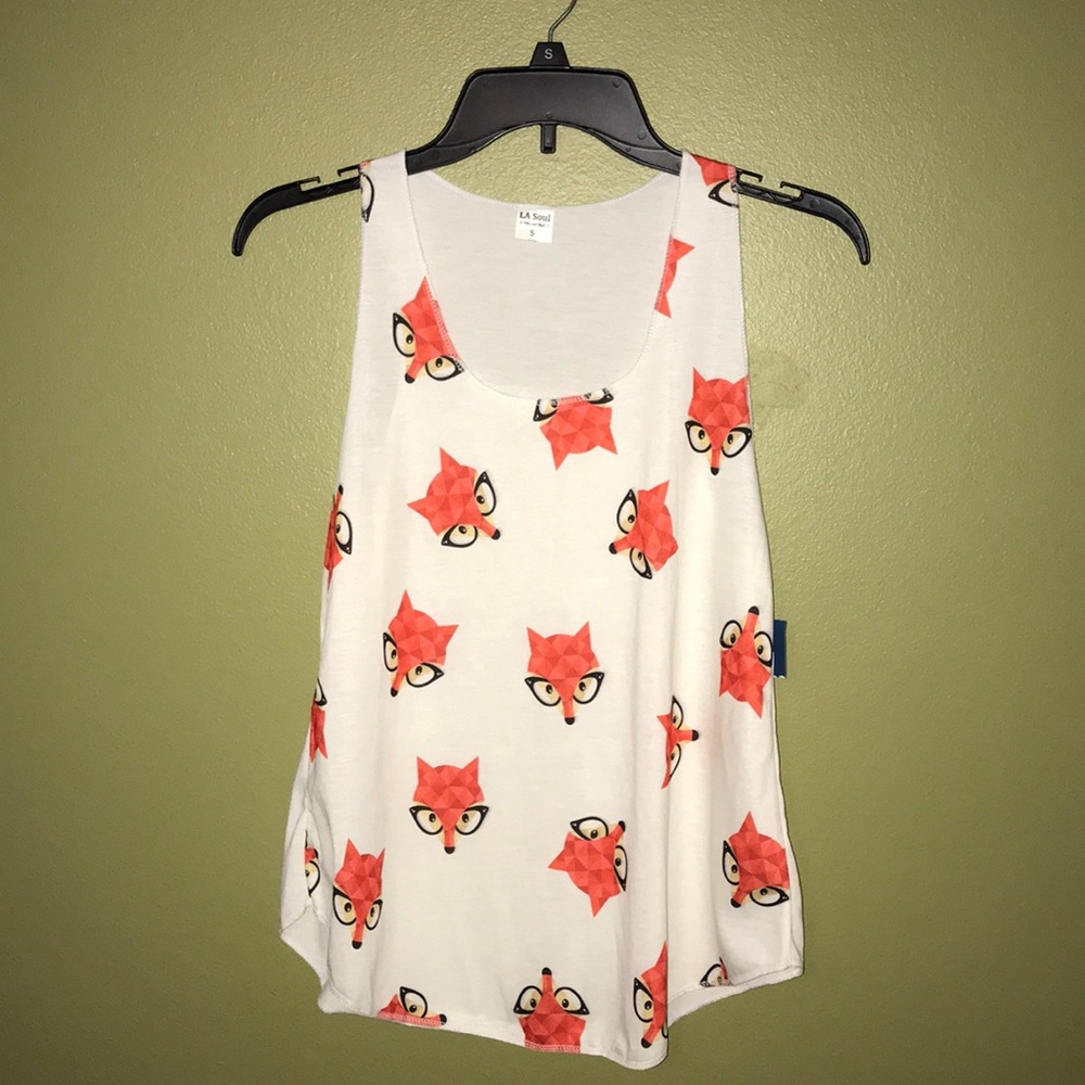 NWT LA Soul All Over Fox Print Tank - size S